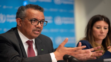 Director-General of World Health Organization (WHO) Tedros Adhanom Ghebreyesus attends a news conference on the outbreak of the coronavirus disease (COVID-19) in Geneva, Switzerland, March 16, 2020. Christopher Black/WHO/Handout via REUTERS ATTENTION EDITORS - THIS IMAGE WAS PROVIDED BY A THIRD PARTY