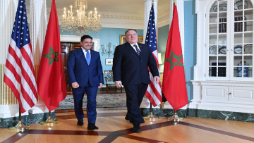 Secretary Pompeo meets with Moroccan Foreign Minister Nasser Bourita Secretary Pompeo meets with Moroccan Foreign Minister Nasser Bourita, at the Department of State, September 17, 2018. [State Department Photo by Michael Gross/ Public Domain]