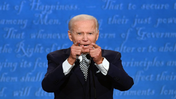 Democratic Presidential candidate and former US Vice President Joe Biden speaks during the first presidential debate at the Case Western Reserve University and Cleveland Clinic in Cleveland, Ohio on September 29, 2020. (Photo by Jim WATSON / AFP) (Photo by JIM WATSON/AFP via Getty Images)