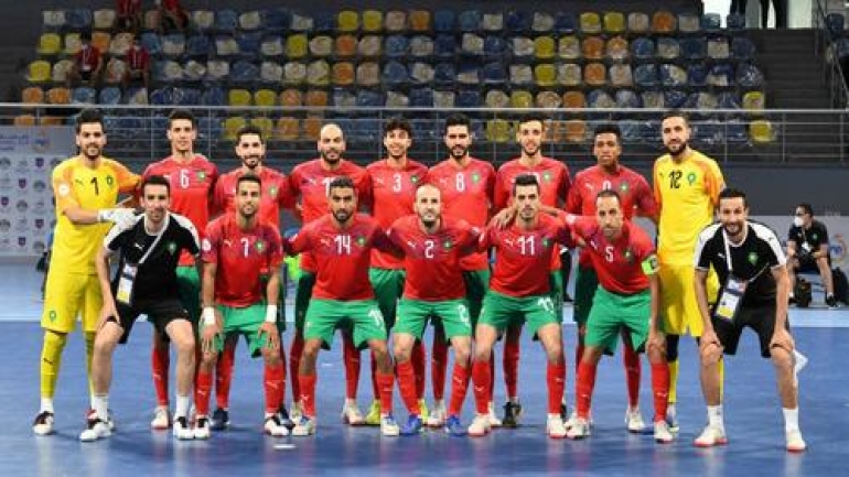 المنخب المغربي داخل القاعة