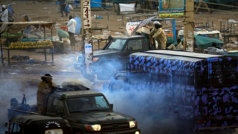 A tear gas canister fired to disperse Sudanese demonstrators, during anti-government protests in the outskirts of Khartoum, Sudan January 15, 2019. REUTERS/Mohamed Nureldin Abdallah