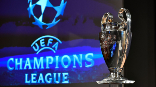 The UEFA Champions League cup is pictured prior to the ceremony for the quarter-final draw of the quarter-final draw for the UEFA Champions League football tournament at the UEFA headquarters in Nyon on December 17, 2017. / AFP PHOTO / Fabrice COFFRINI (Photo credit should read FABRICE COFFRINI/AFP/Getty Images)