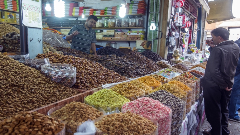 The Souk El Had market in Agadir, Morocco on April 30, 2016. Souk El Had Its 3rd biggest market in the world and its one of the market to every one, you can see locals buying the day shop and the tourist get some gift. (Photo by Gon��alo Silva/NurPhoto via Getty Images)